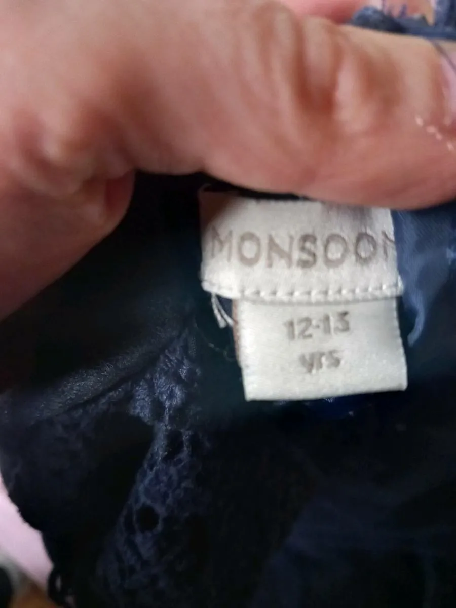 Girls navy dress - Image 2