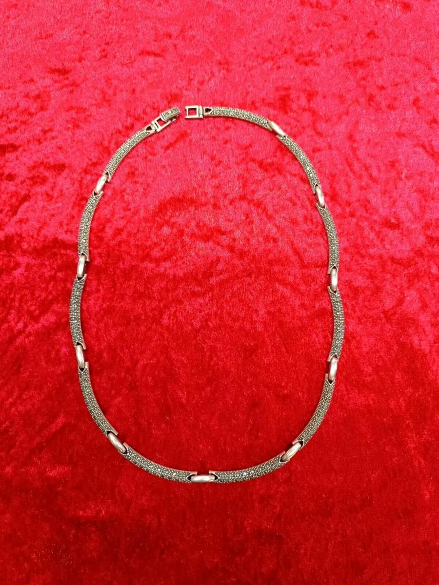 Vintage Silver & Marcasite Necklace - Image 1