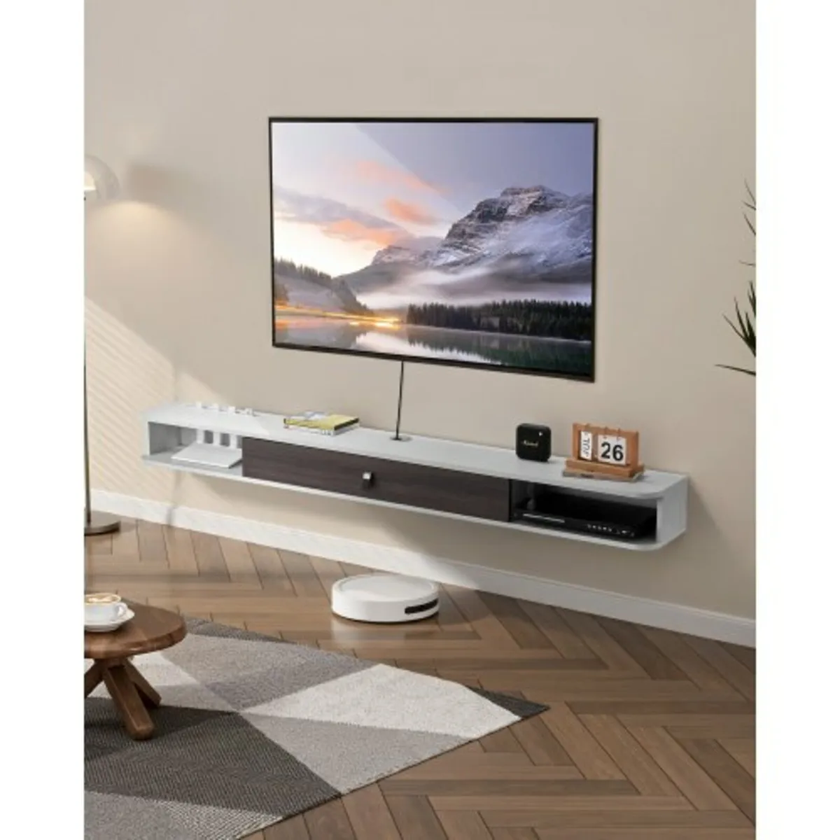 Floating TV Stand, 70 in Wall Mount Entertainment - Image 1