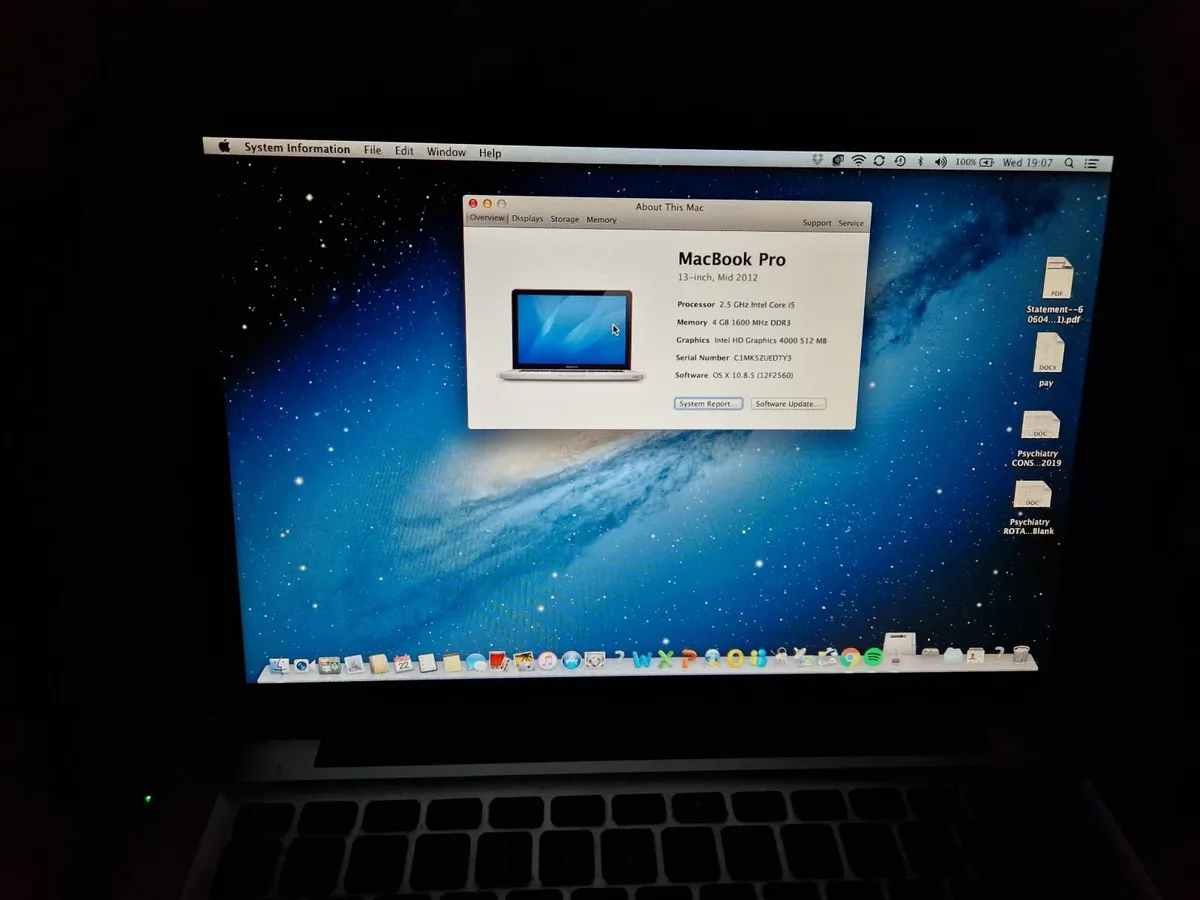 Apple MacBook pro 13 inch Mid 2012 4GB Ram, 500 GB - Image 2
