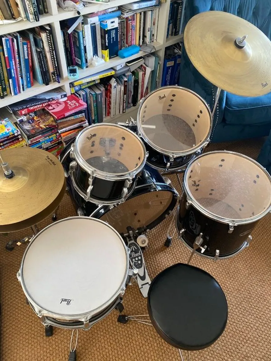 Pearl 7 pce Junior Drum Set - Black - Image 2