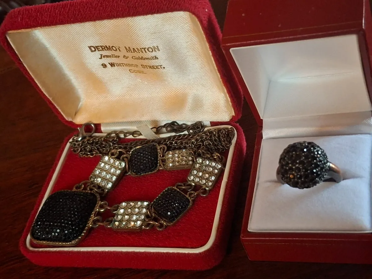 Glamorous Vintage Black & Clear Rhinestone - Image 1