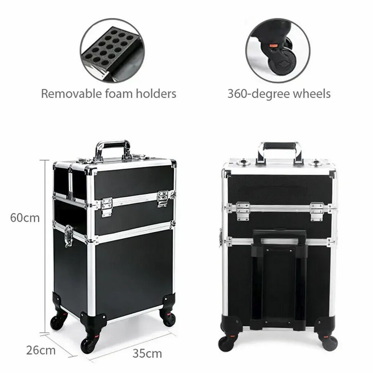 Cosmetic Case Makeup Trolley Beauty Organizer - Image 3