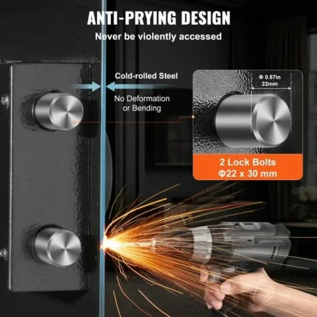 65 cm Tall Wall Safe 3-Tier Hidden Safe with Keypa - Image 3