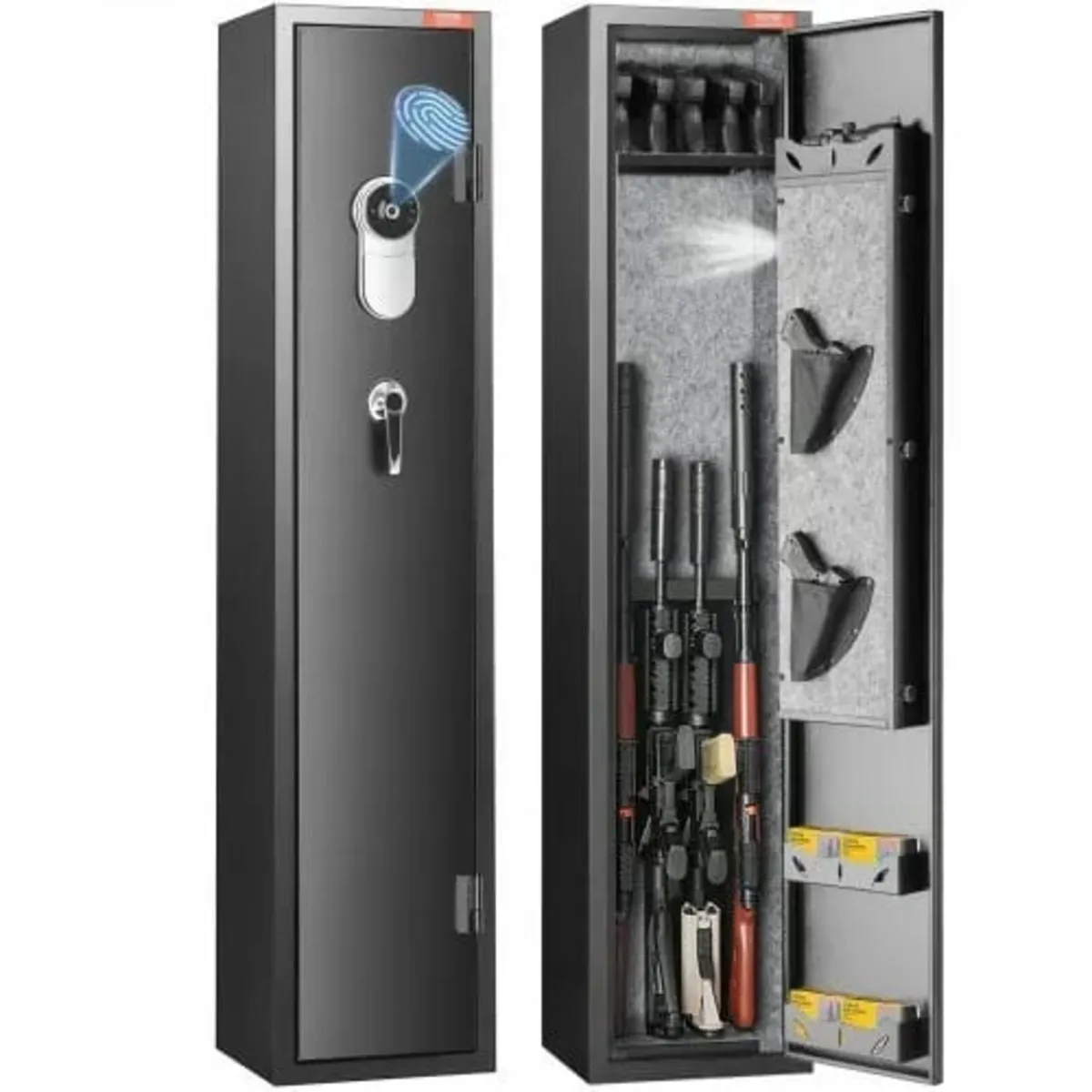 5 Rifles Gun Safe, Rifle Safe with Fingerprint Loc - Image 1