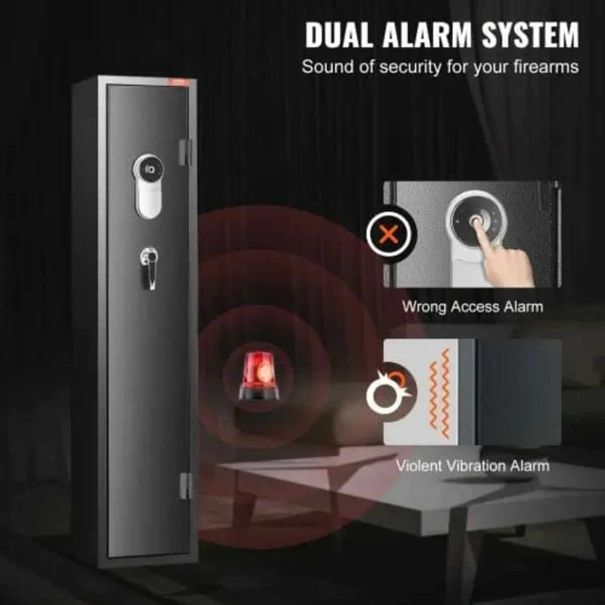 5 Rifles Gun Safe, Rifle Safe with Fingerprint Loc - Image 4