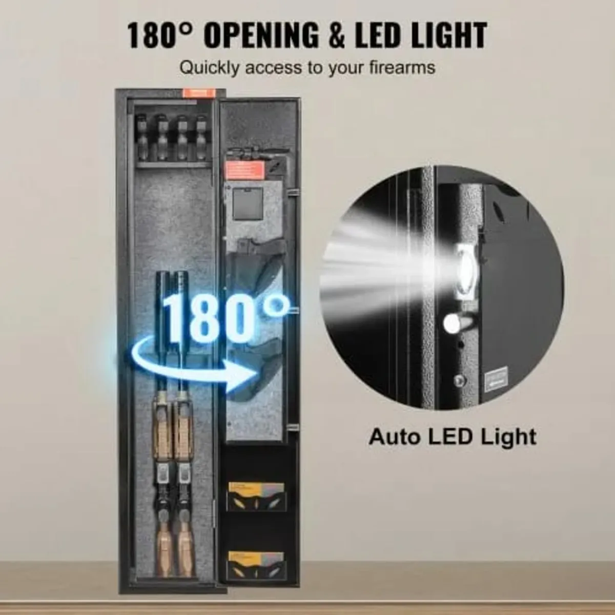 3 Rifles Gun Safe, Rifle Safe with Lock & Digital - Image 3