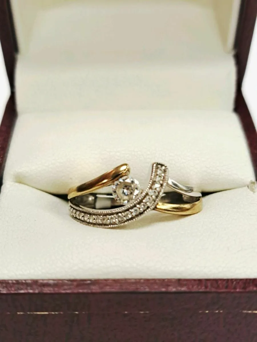 9K White & Yellow Gold Ring 9CT - Image 1