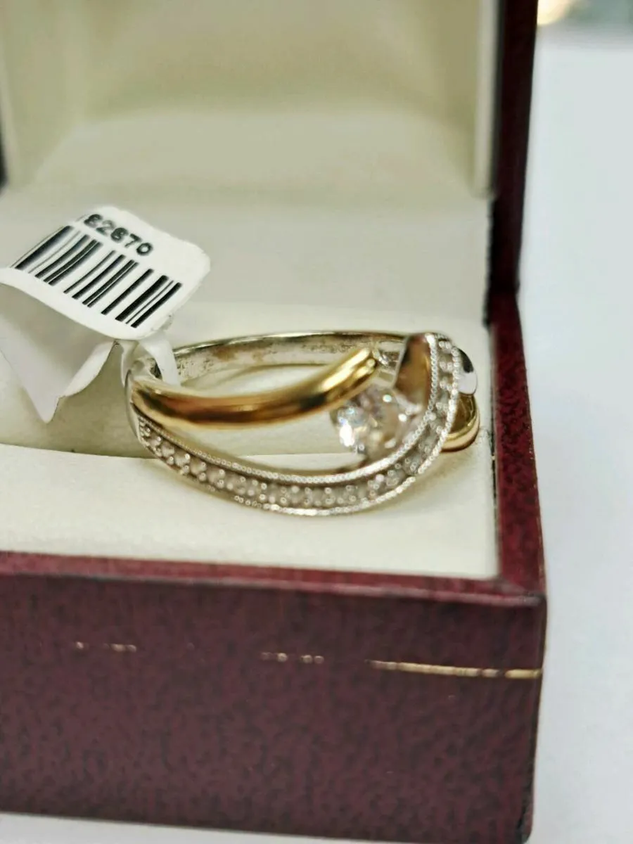 9K White & Yellow Gold Ring 9CT - Image 2