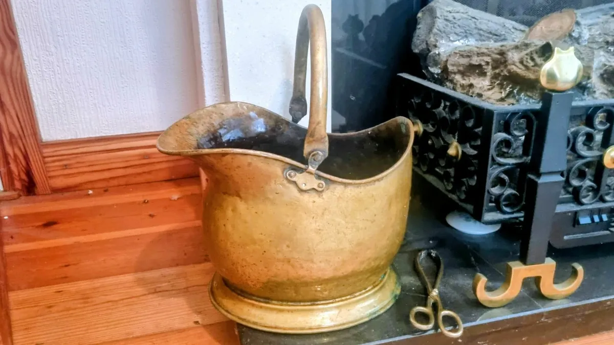 Antique  Brass Coal Bucket - Image 1