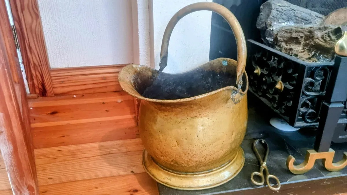 Antique  Brass Coal Bucket - Image 2
