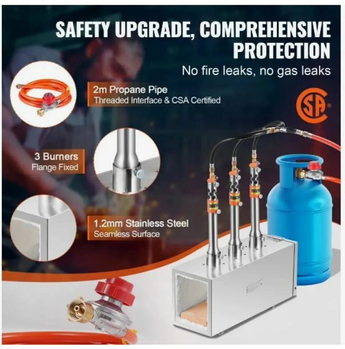 Portable Propane Forge, 3 Burner Farrier Forge - Image 3