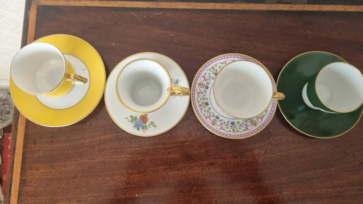 Antique China Coffee Cup Set - Image 2