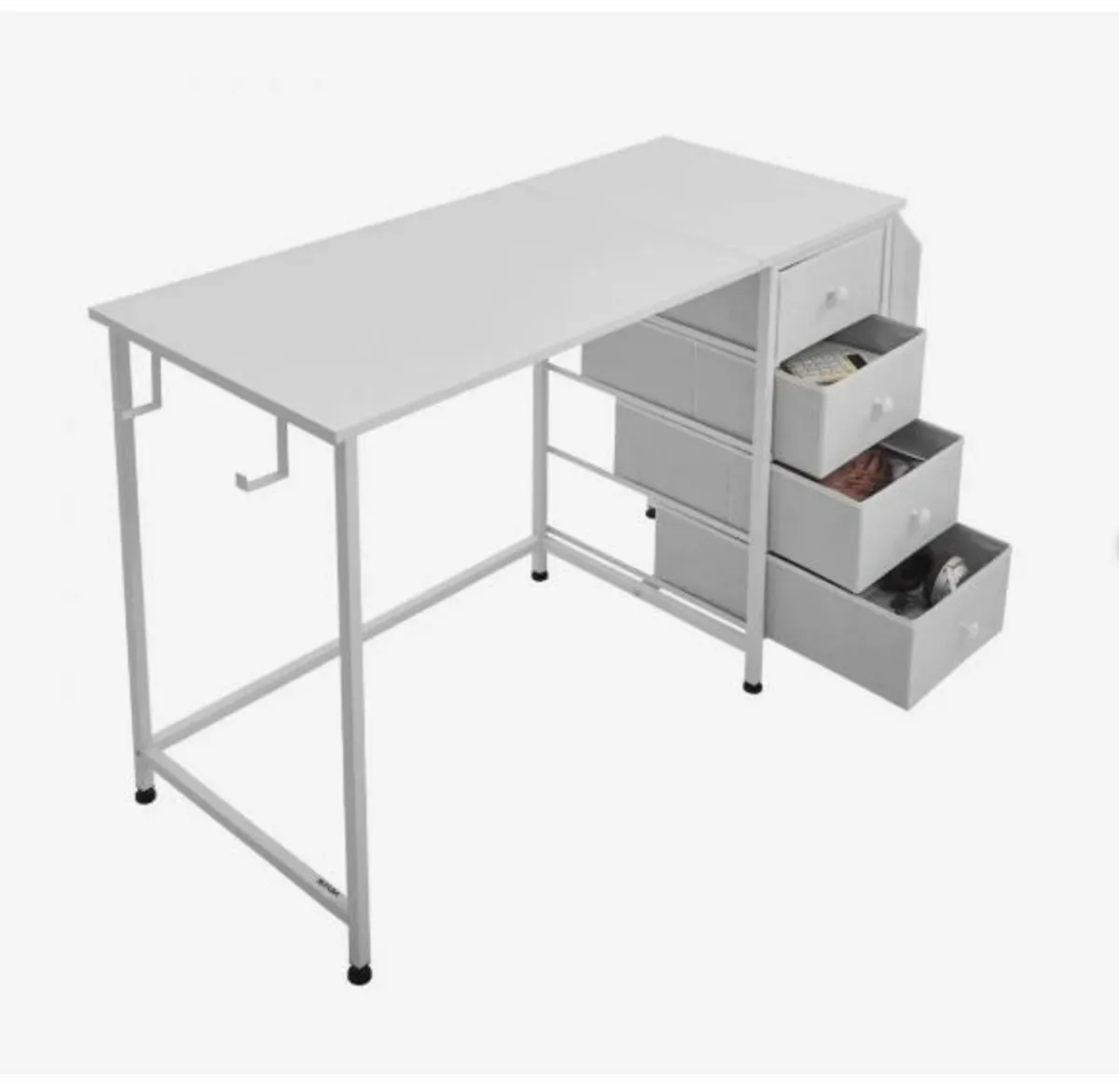 Computer Desk with Fabric Drawers, 120 cm - Image 1
