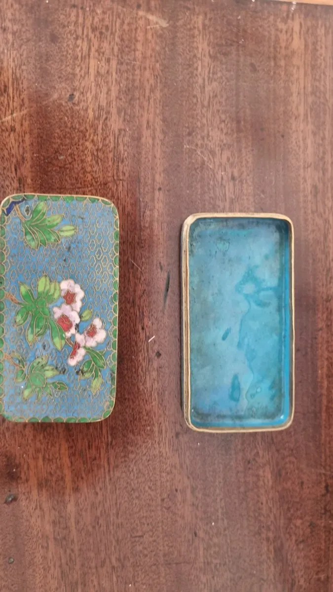 Vintage Cloisonne Enamel trinket box - Image 2