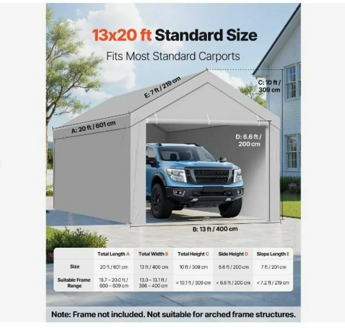 Carport Replacement Canopy, 6 x 4 m Potable - Image 2