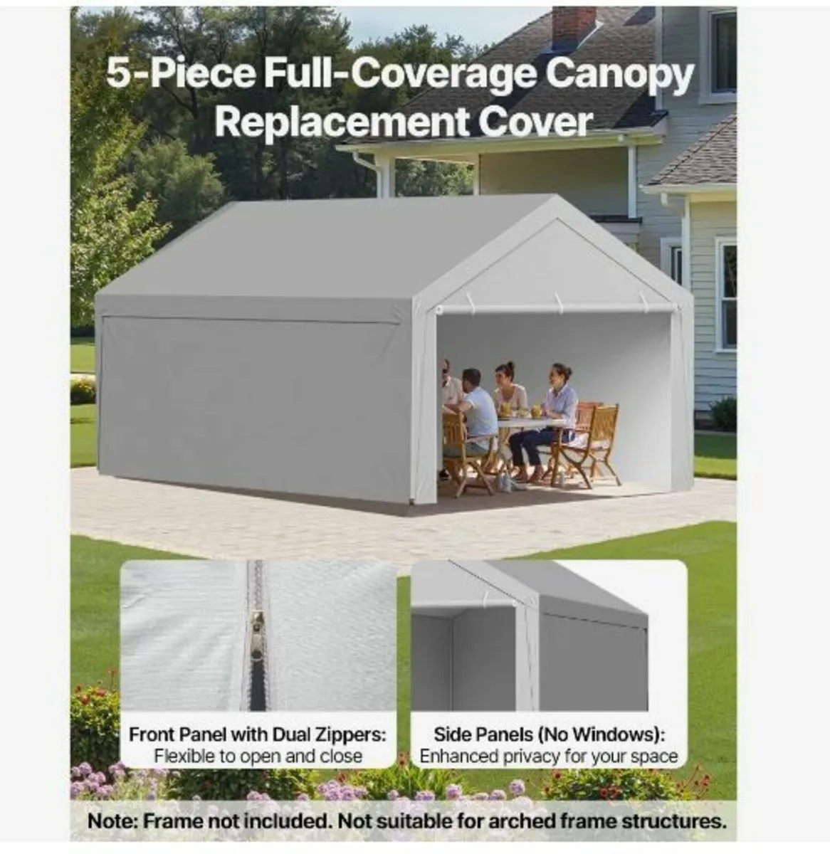 Carport Replacement Canopy, 6 x 4 m Potable - Image 3