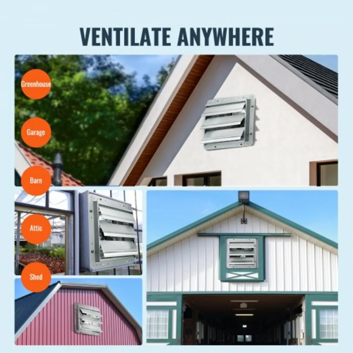 Shutter Exhaust Fan, 254 mm High-speed 1400RPM 753 - Image 3