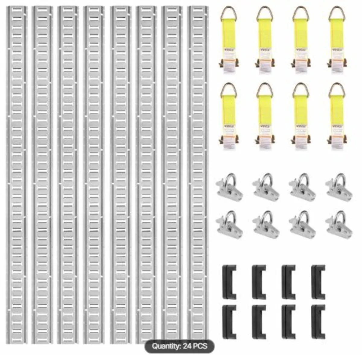 Track Tie-Down Rail Kit, 24PCS 5' E-Tracks Set - Image 1