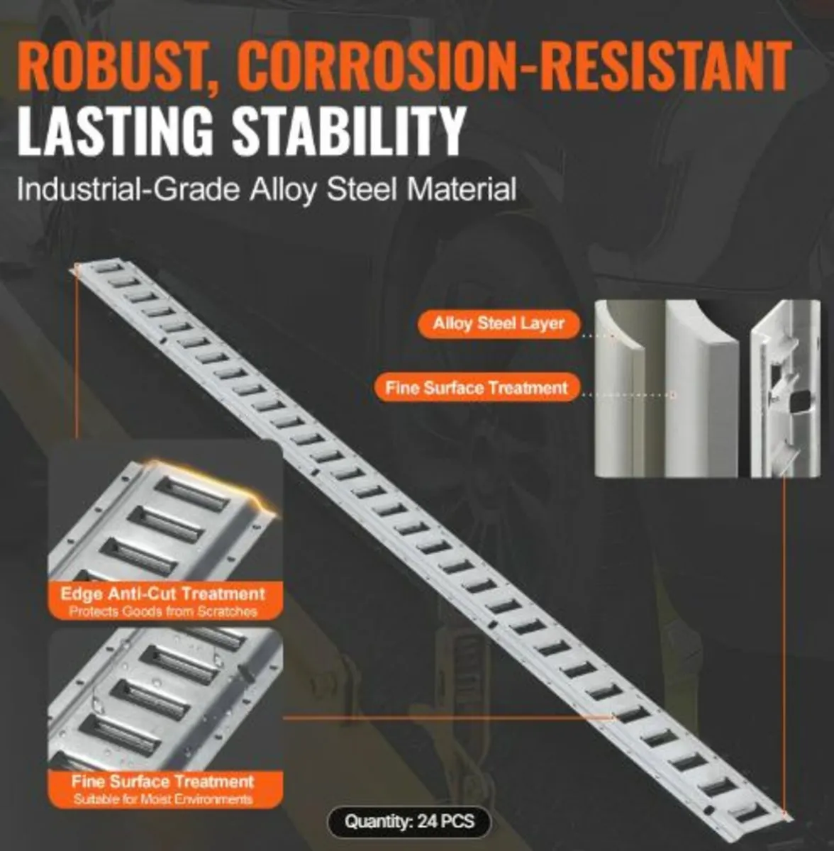 Track Tie-Down Rail Kit, 24PCS 5' E-Tracks Set - Image 2