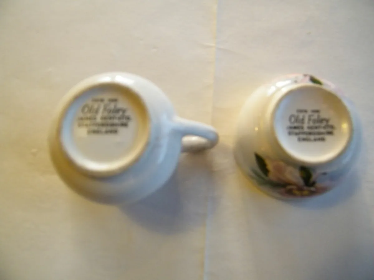 Old Foley miniature sugar bowl and milk jug. - Image 2