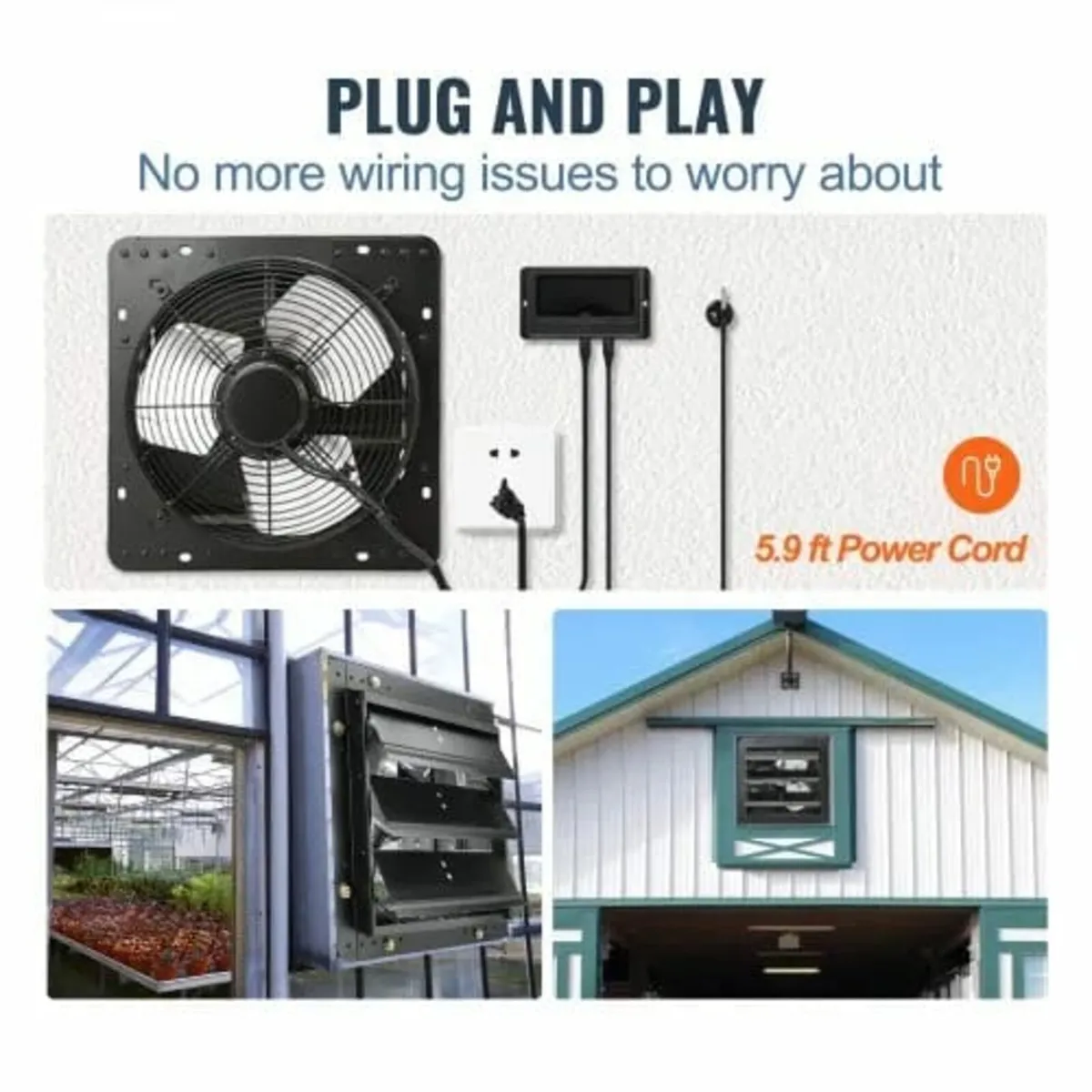 Shutter Exhaust Fan, 305 mm with Temperature Humid - Image 4