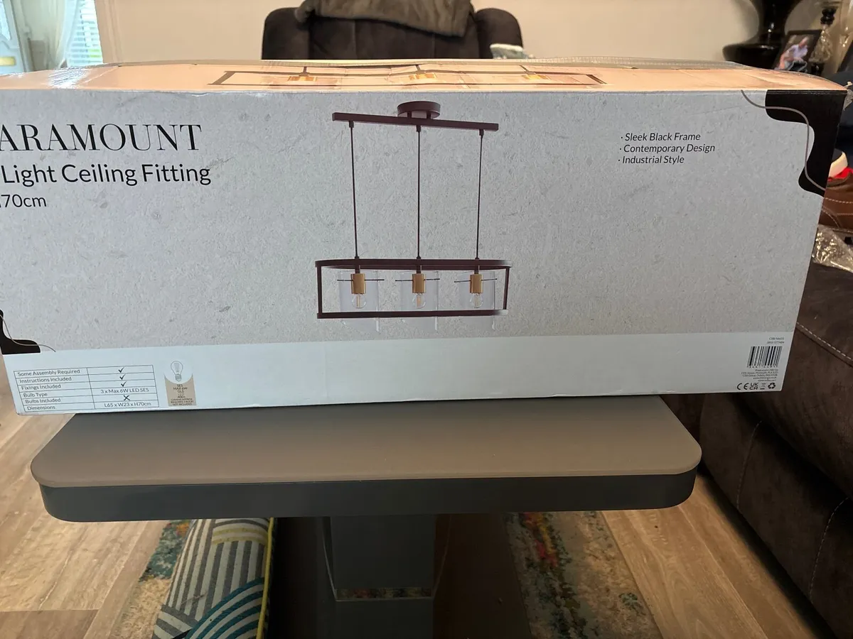 Paramount 3 light Ceiling Fitting H70cm