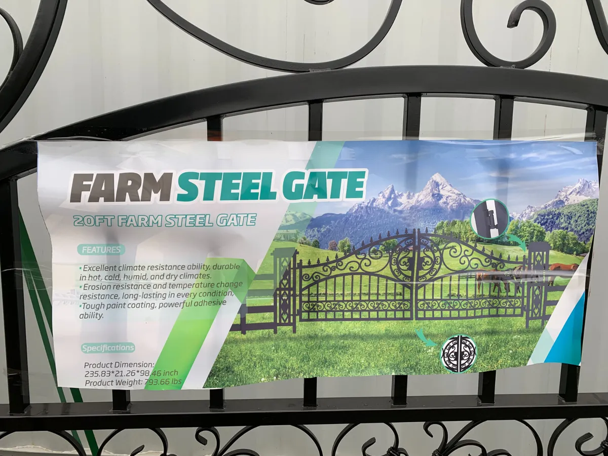 UNRESERVED 20FT STEEL GATE & PILLARS FOR AUCTION - Image 4