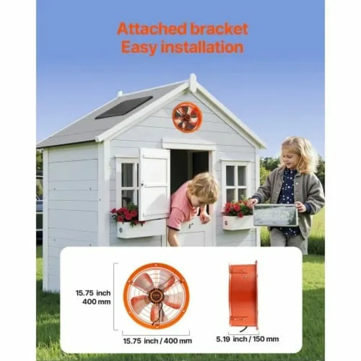 Gable Mount Fan, 14 Inch Solar Power Attic Exhaust - Image 4