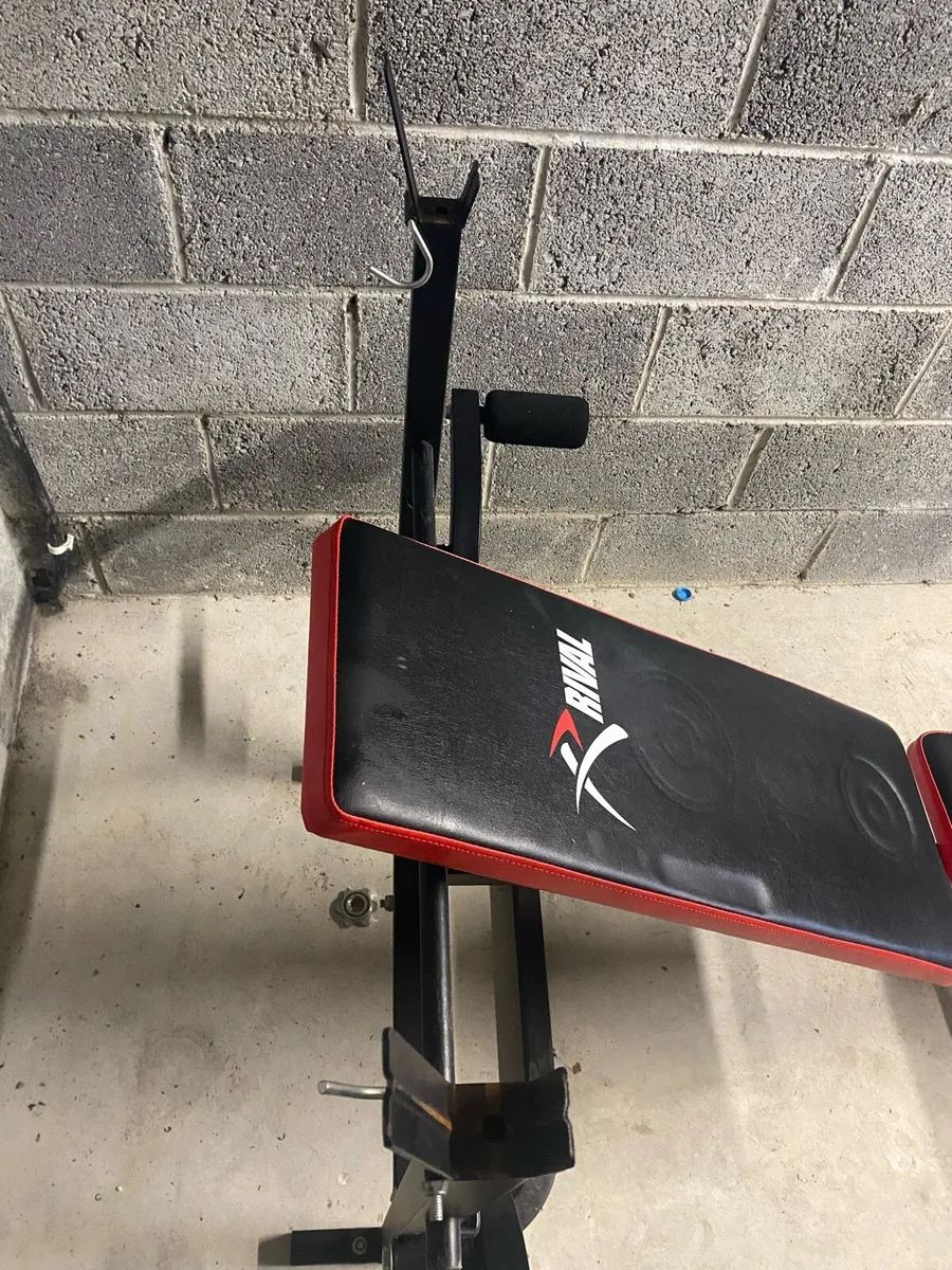 Gym bench, barbell and plates. - Image 3