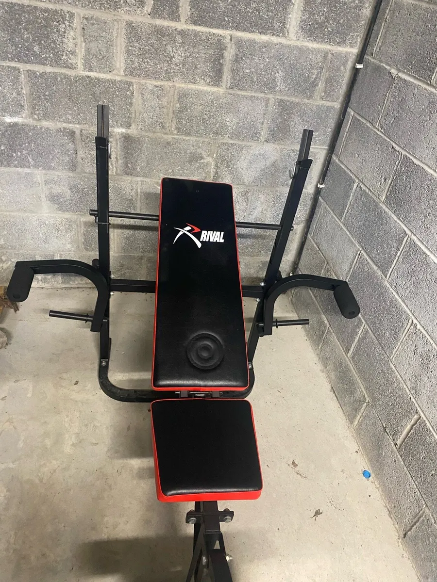Gym bench, barbell and plates. - Image 2