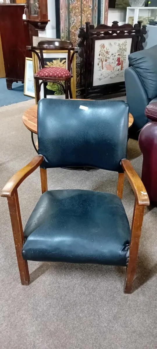Small Vintage Faux Leather Chair