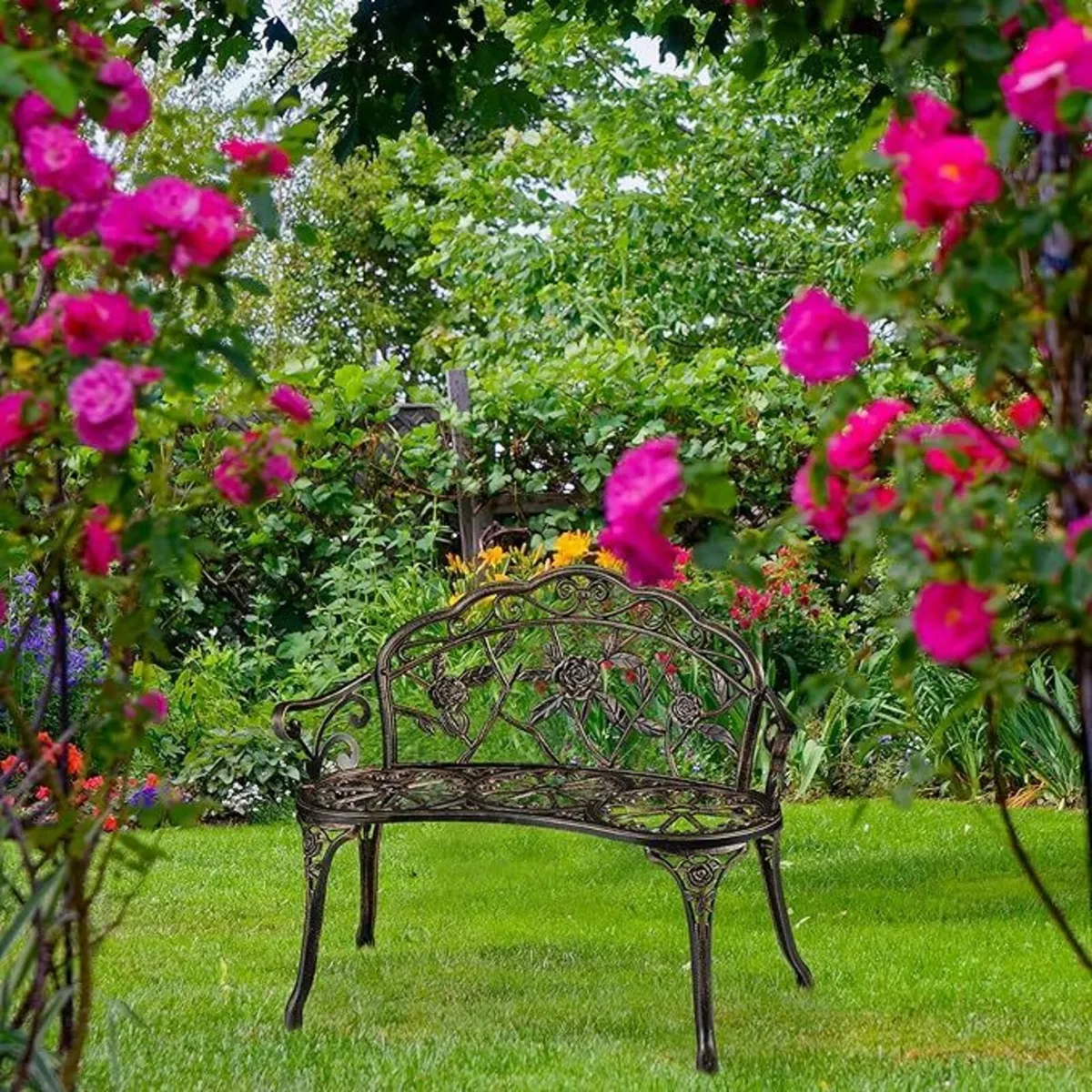 Garden Bench 100 cm Cast Iron - Image 3