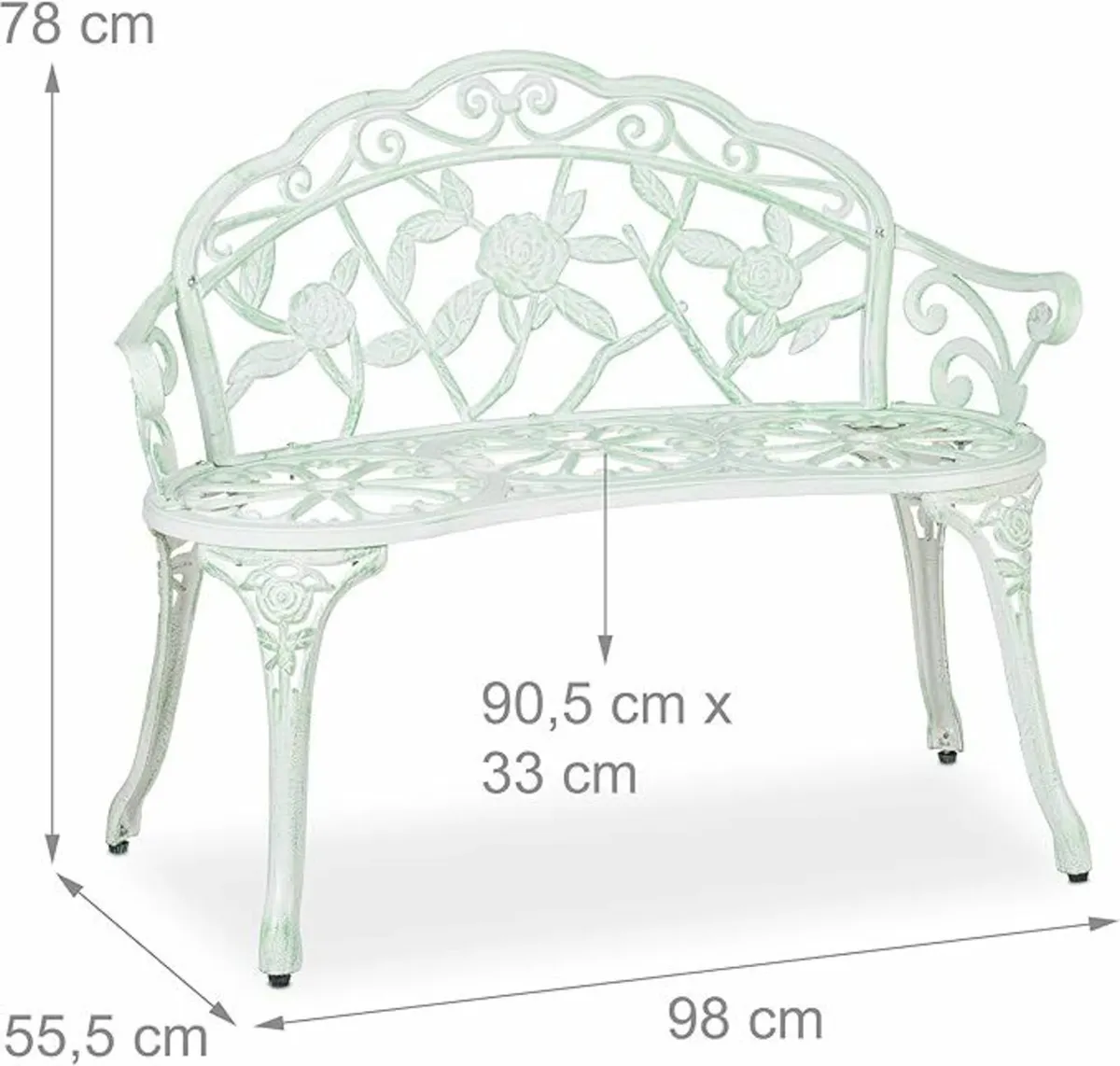 Garden Bench 100 cm Cast Iron - Image 4
