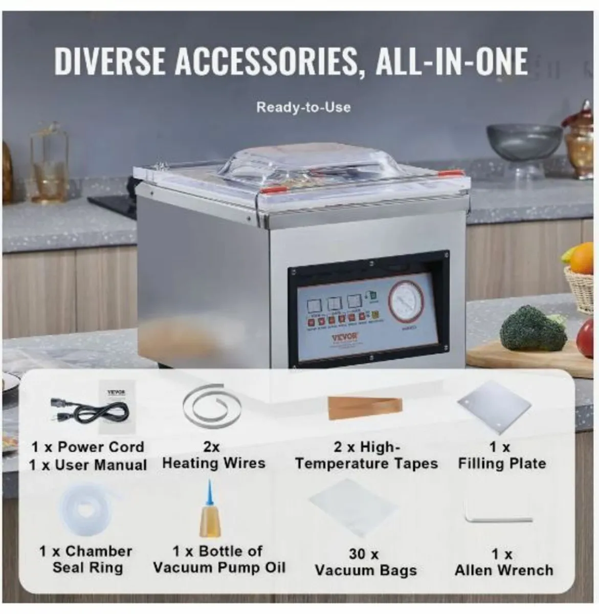 Chamber Vacuum Sealer, 320W Sealing Power - Image 2