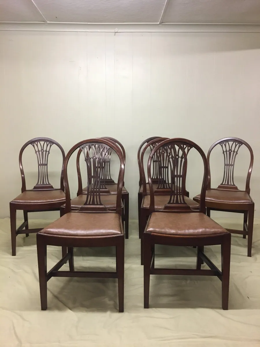 Set of 8 Antique Dining Chairs - Image 2
