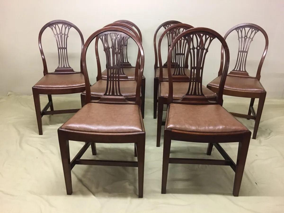 Set of 8 Antique Dining Chairs - Image 1