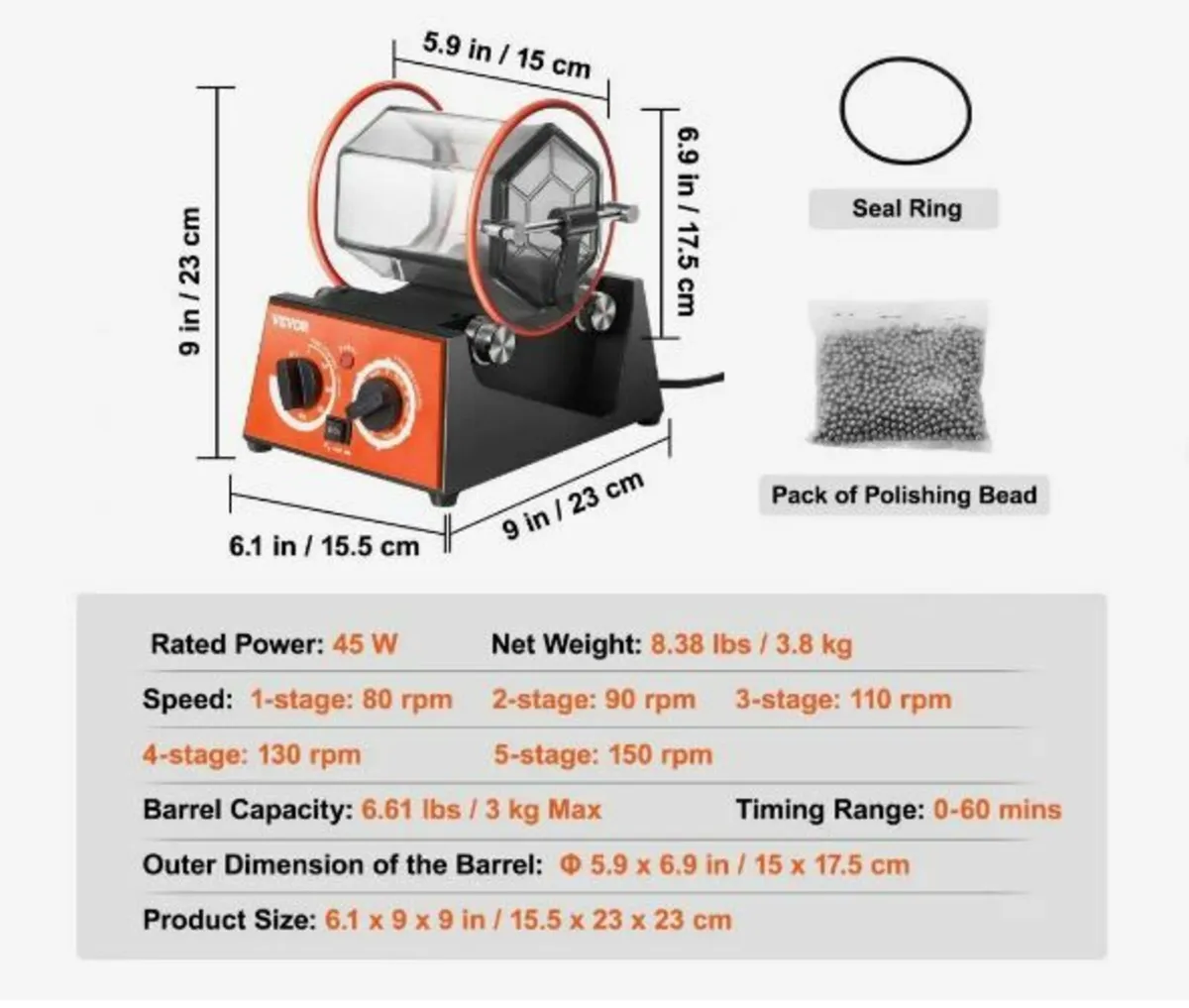 3kg Rotary Tumbler Surface Polisher Jewelry - Image 4