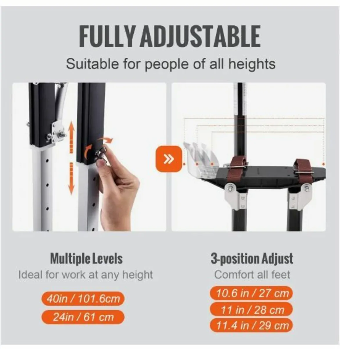 Drywall Stilts Aluminum Tool Stilts 61 cm-102 cm - Image 2