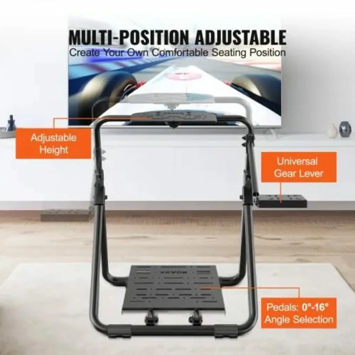 Foldable Racing Steering Wheel Stand, Height Adjus - Image 3