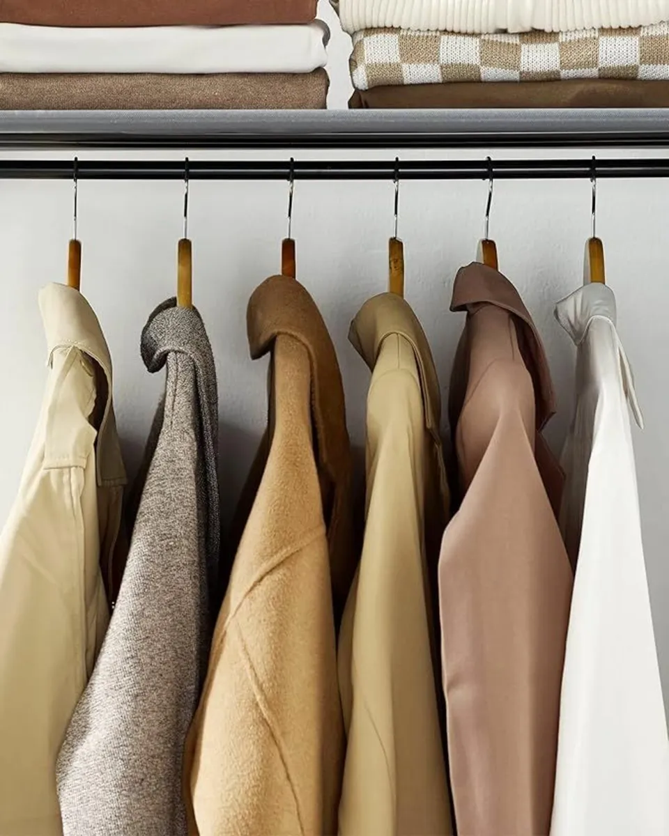 Set of 2, Wardrobe with 2 Clothes Rails, Storage o - Image 4