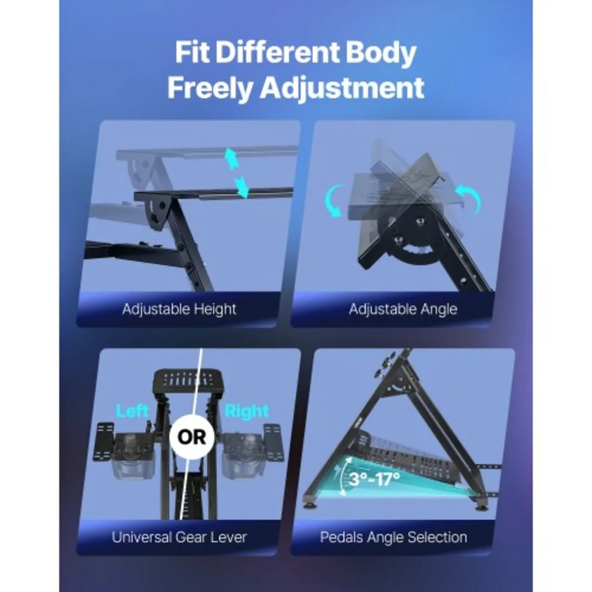Racing Wheel Stand, Adjustable & Foldable Simulato - Image 3
