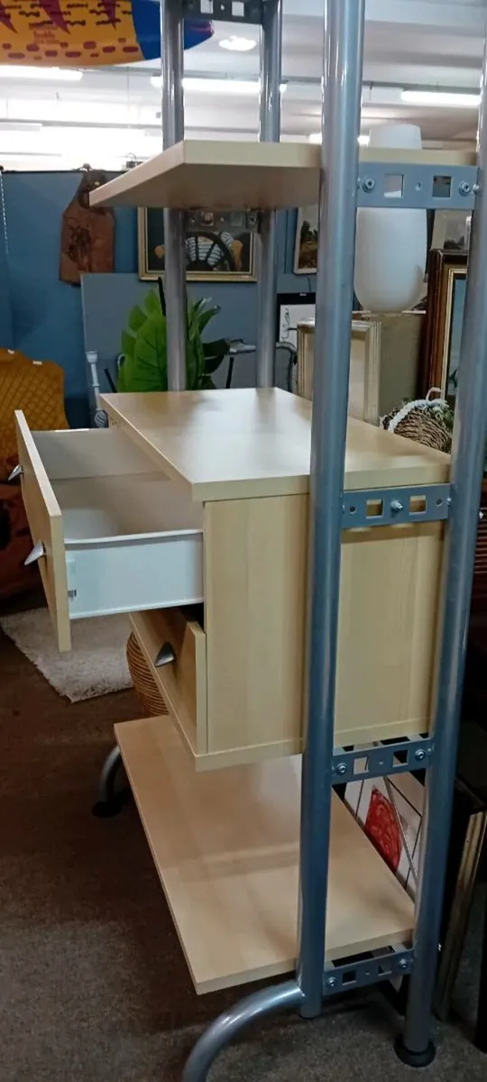 Modern Solid Shelving Unit With Drawers - Image 2