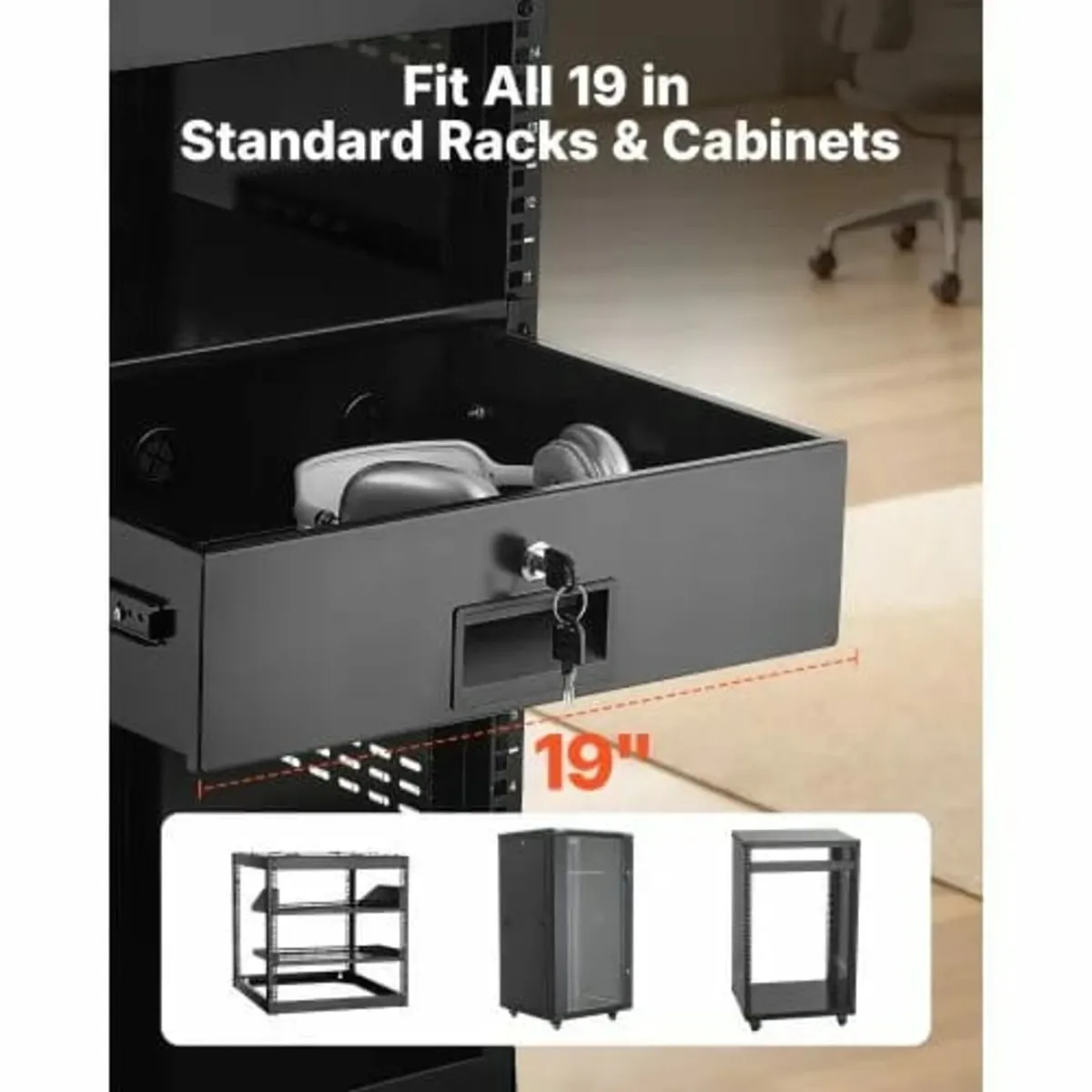 3U Rack Mount Drawer, 22.68 kg Max Load-Bearing, L - Image 4