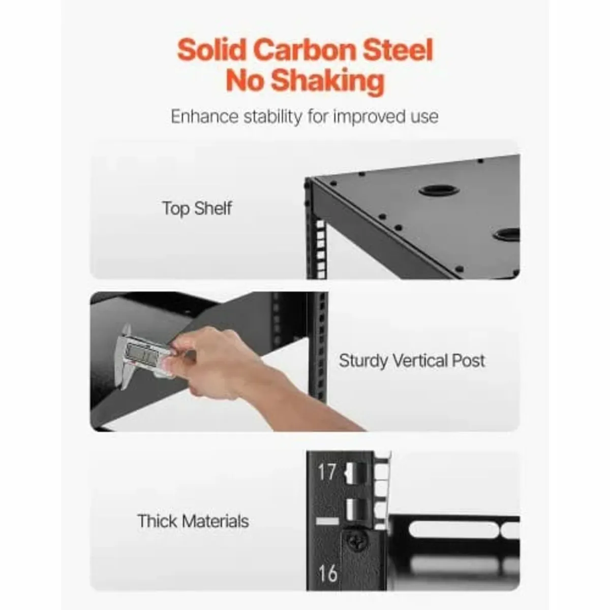 20U Open Frame Network Rack, 585 mm Depth, Wall Mo - Image 3