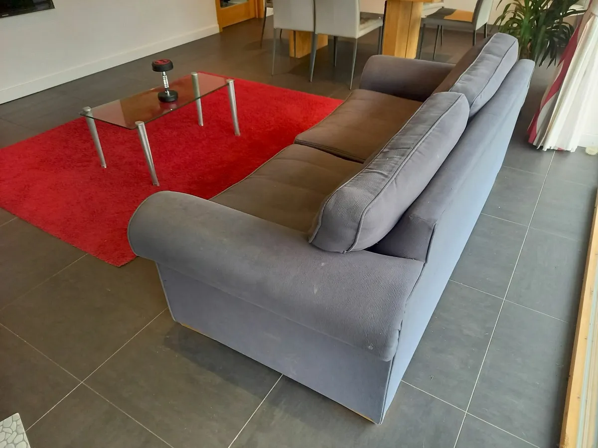 Grey fabric couch 3 seater and 1 seater armchair - Image 2