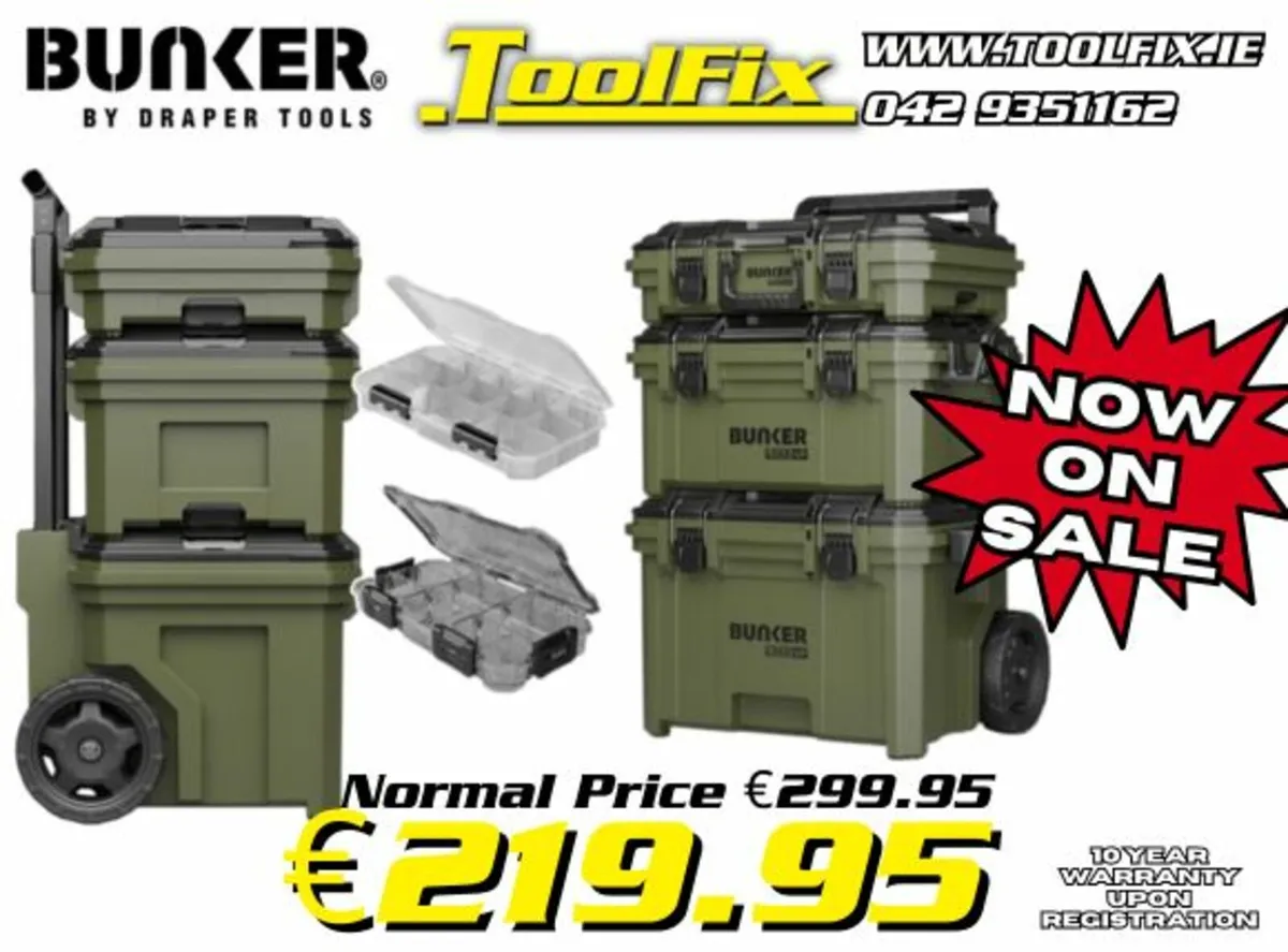 Bunker Load Up 9 Piece Rolling Tool Box