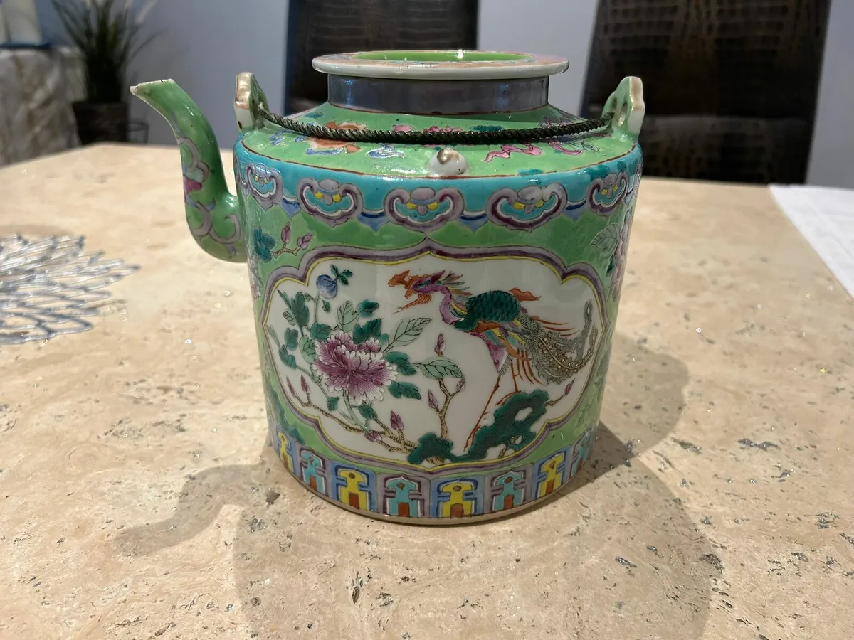 Antique porcelain Peranaken Straits style teapot - Image 2