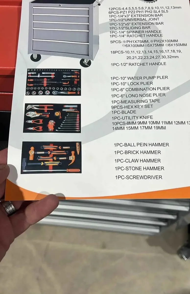 5-Drawer Toolbox With 3-Drawers Full Of Tools - Image 2