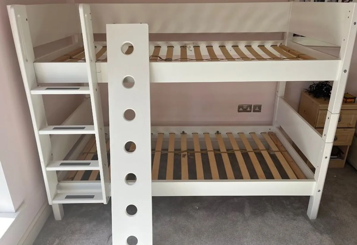 Flexa Bunk Beds with Ladder & Safety Rail -White -380.00 ono in Cork & can deliver - Image 3